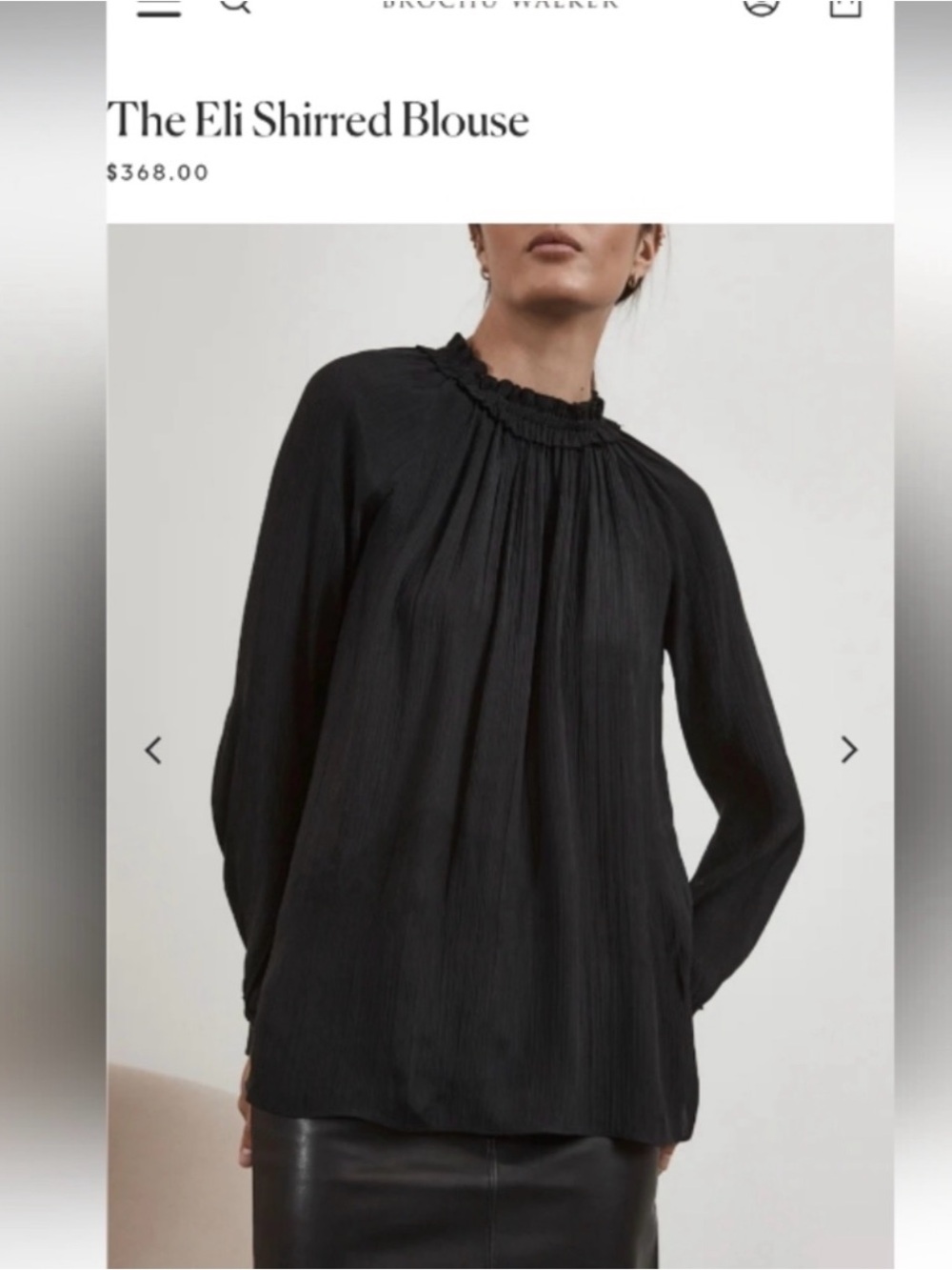 Brochu Walker Black Eli Shirred High-Neck Blouse